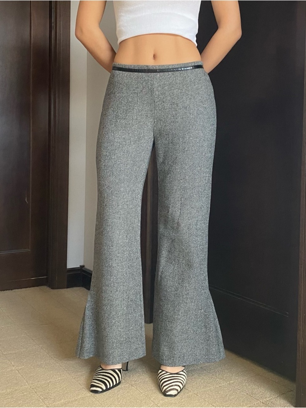 Vintage David Bitton grey wool trousers